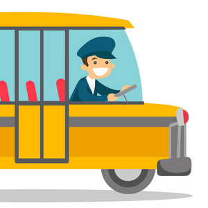 公交司機的微笑與攪拌車的齒輪 城市脈動中的卡通剪影